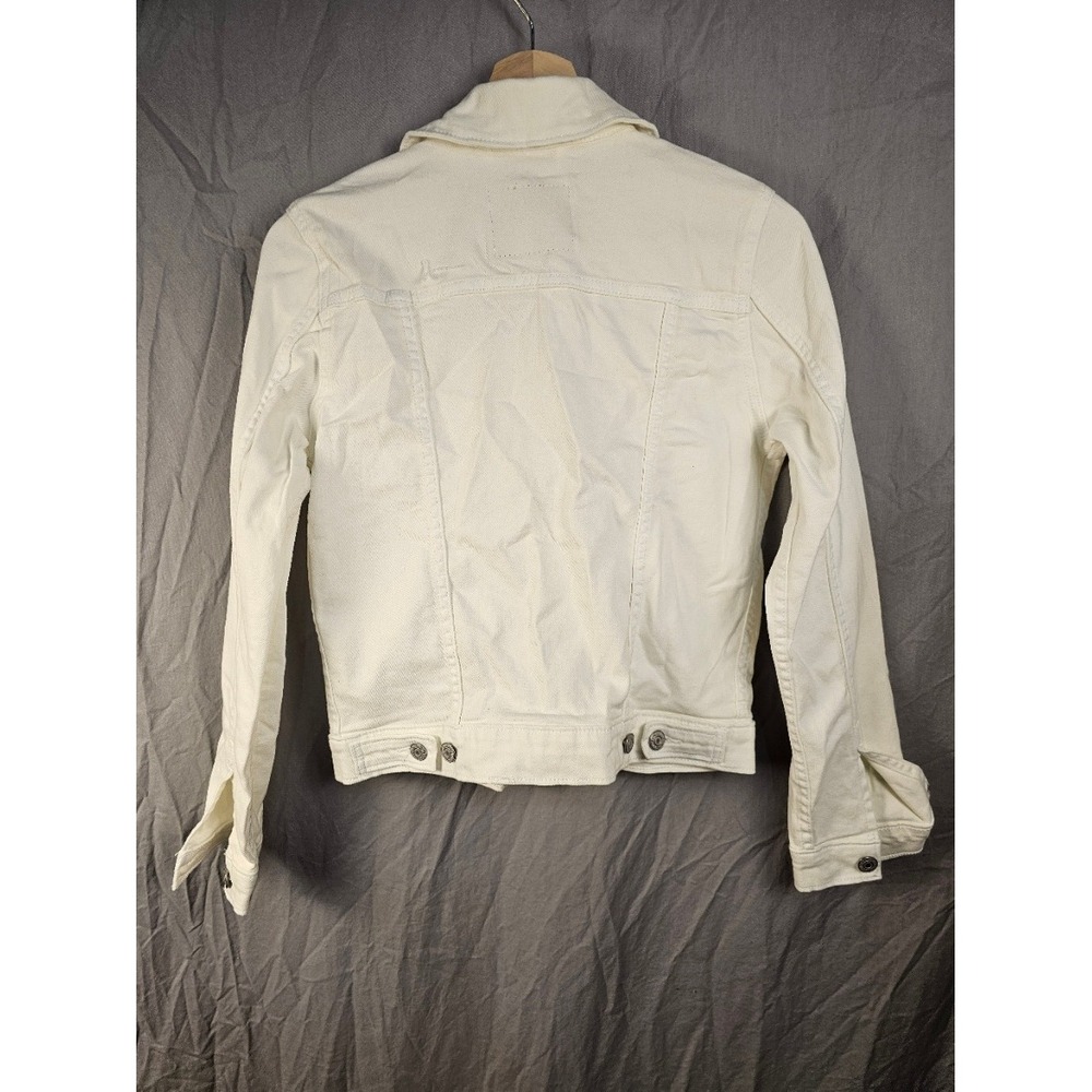 Levis Womens Original Trucker Jacket Cream White Denim Stretch 299450210 XS NEW - Picture 5 of 8